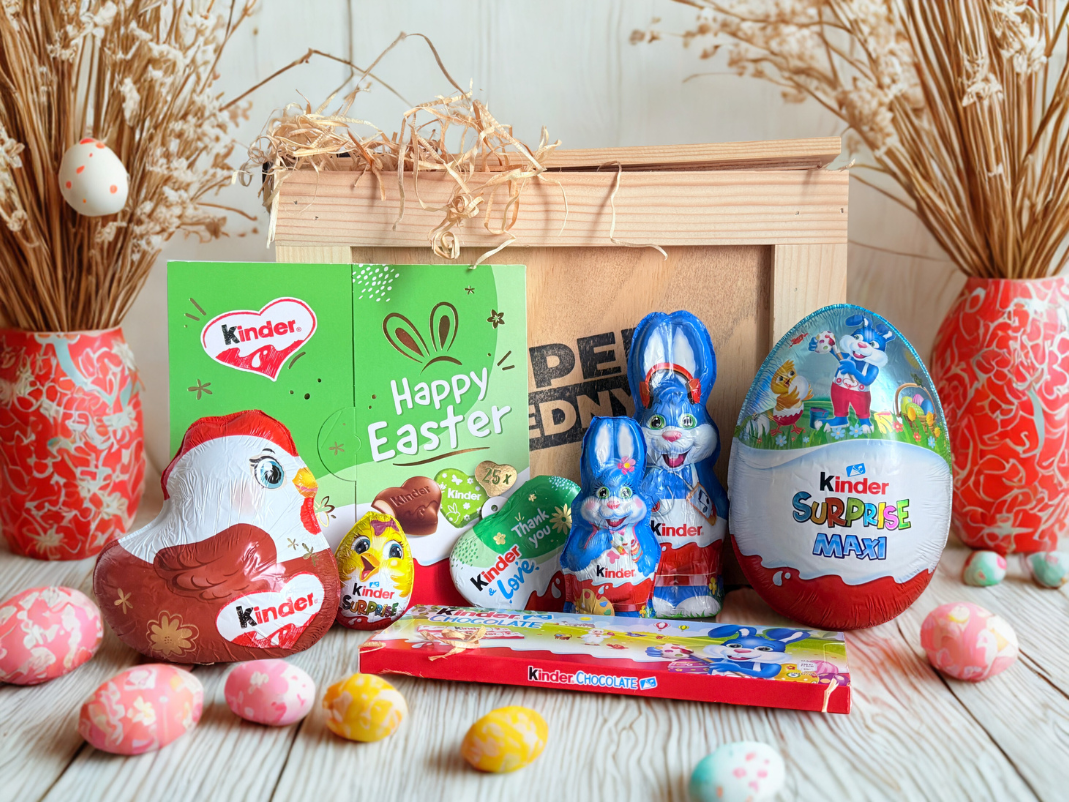 Veľkonočná darčeková krabička s čokoládou Kinder
