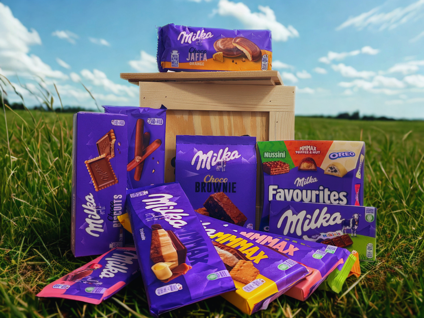 Darčeková debna s Milka čokoládou XXL